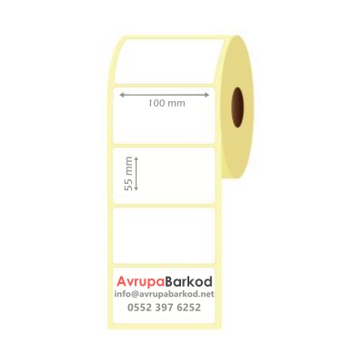 100mm x 55mm Kuşe Etiket