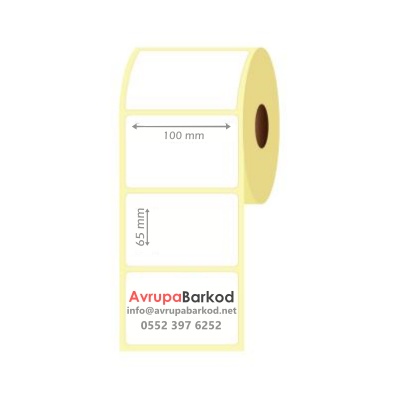 100mm x 65mm Kuşe Etiket